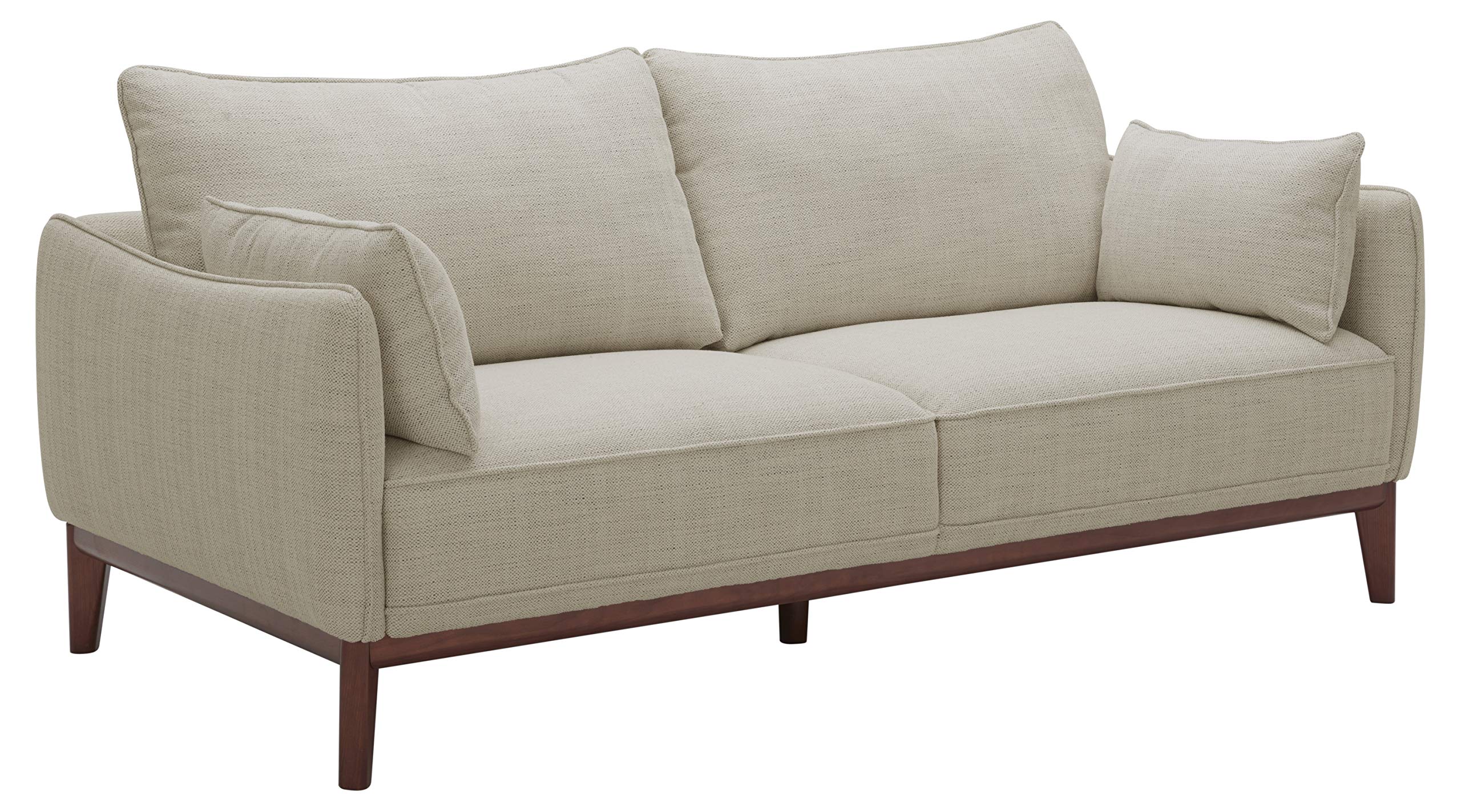 Amazon Brand – Stone & Beam Hillman Mid-Century Sofa Couch with Wood Base and Legs, 78"W, Ivory
