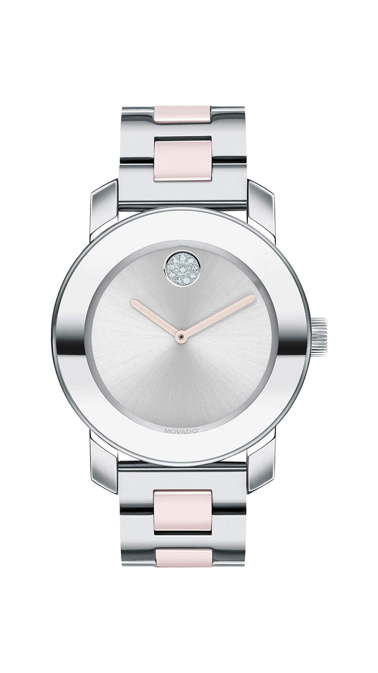 Movado Women's Bold Ceramic Swiss Quartz Watch Stainless Steel Link Bracelet, Two Tone