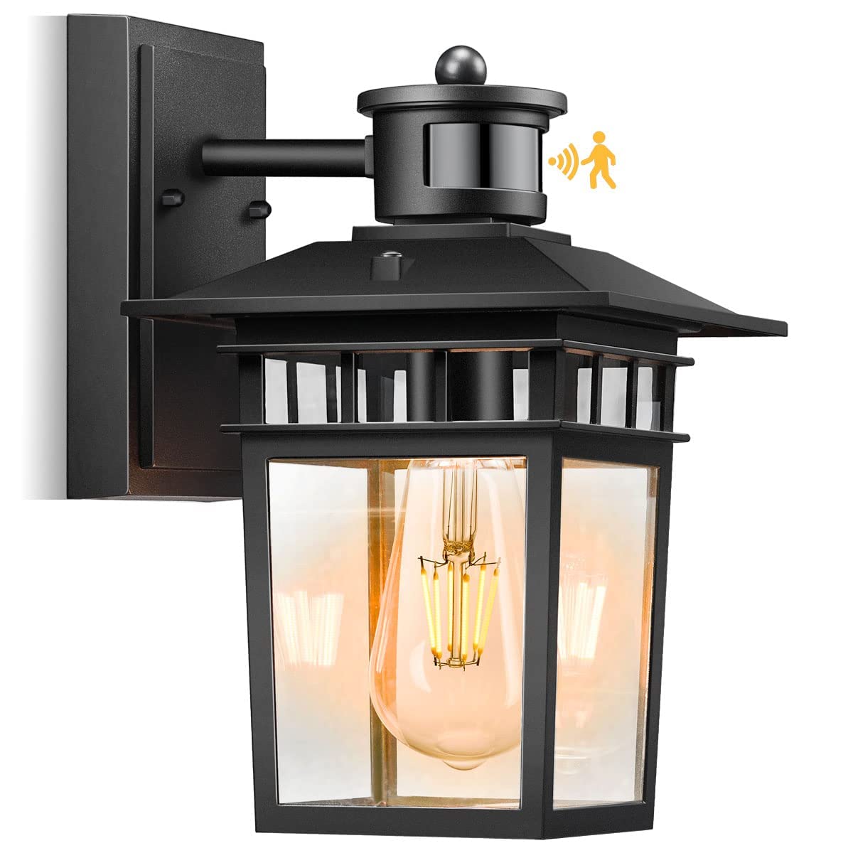 Hifeelen Motion Sensor Outdoor Light, Waterproof Dusk to Dawn Porch Light Fixtures Wall Mount with Clear Glass Shade for Entryway Doorway Garage Balcony,Anti-Rust 100% Aluminum…