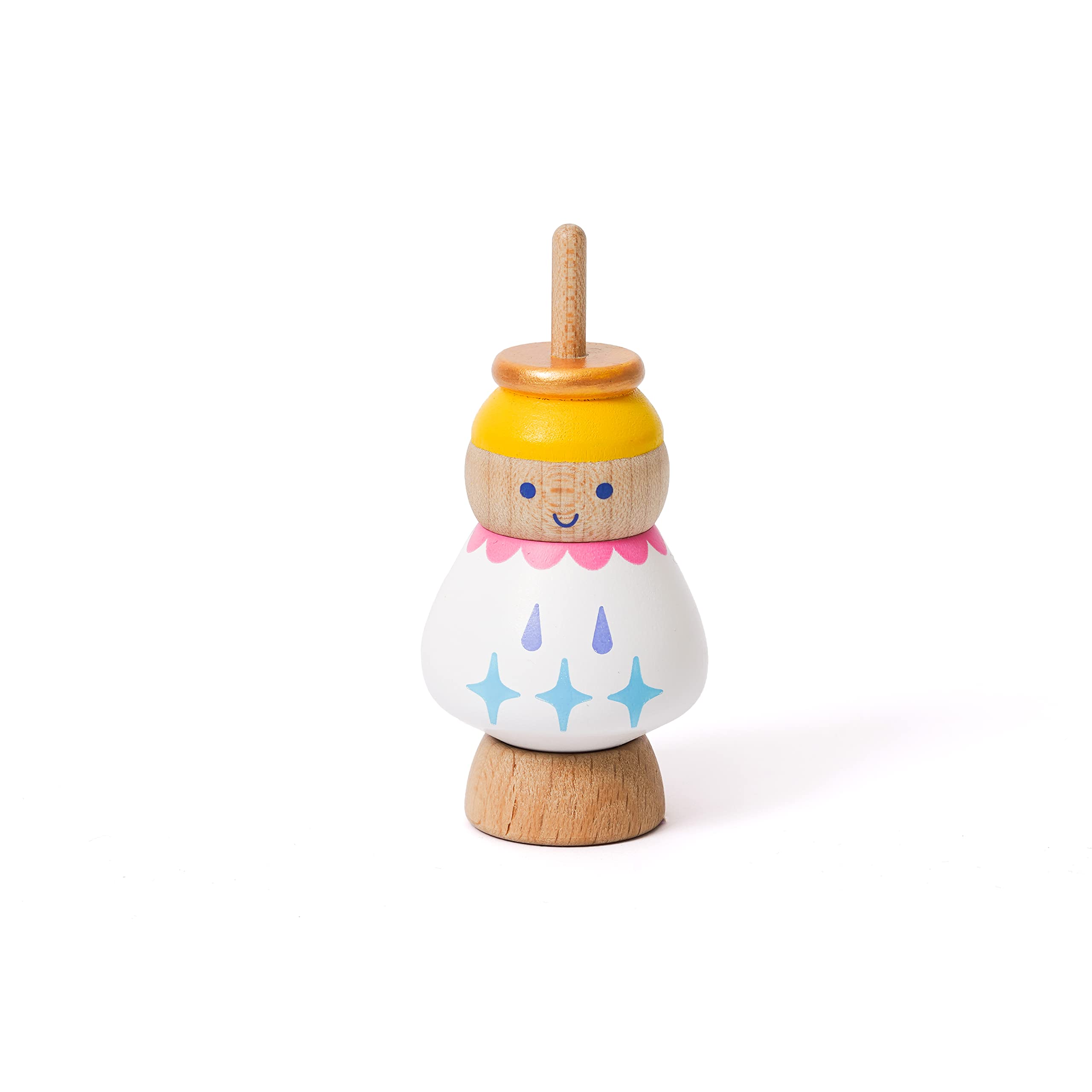 WOODERFUL LIFE Wooden Spinning Top - Figural | Angel | 1681009 | Hand Made Beautiful and Functional Design New Life Stage Gift from Sustainable Forest
