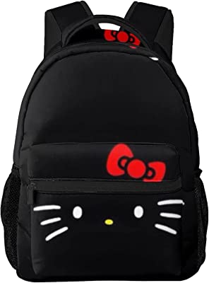 Kawaii Cat Backpacks Travel Bag Laptop Bookbag for Girl Women (Black) One Size