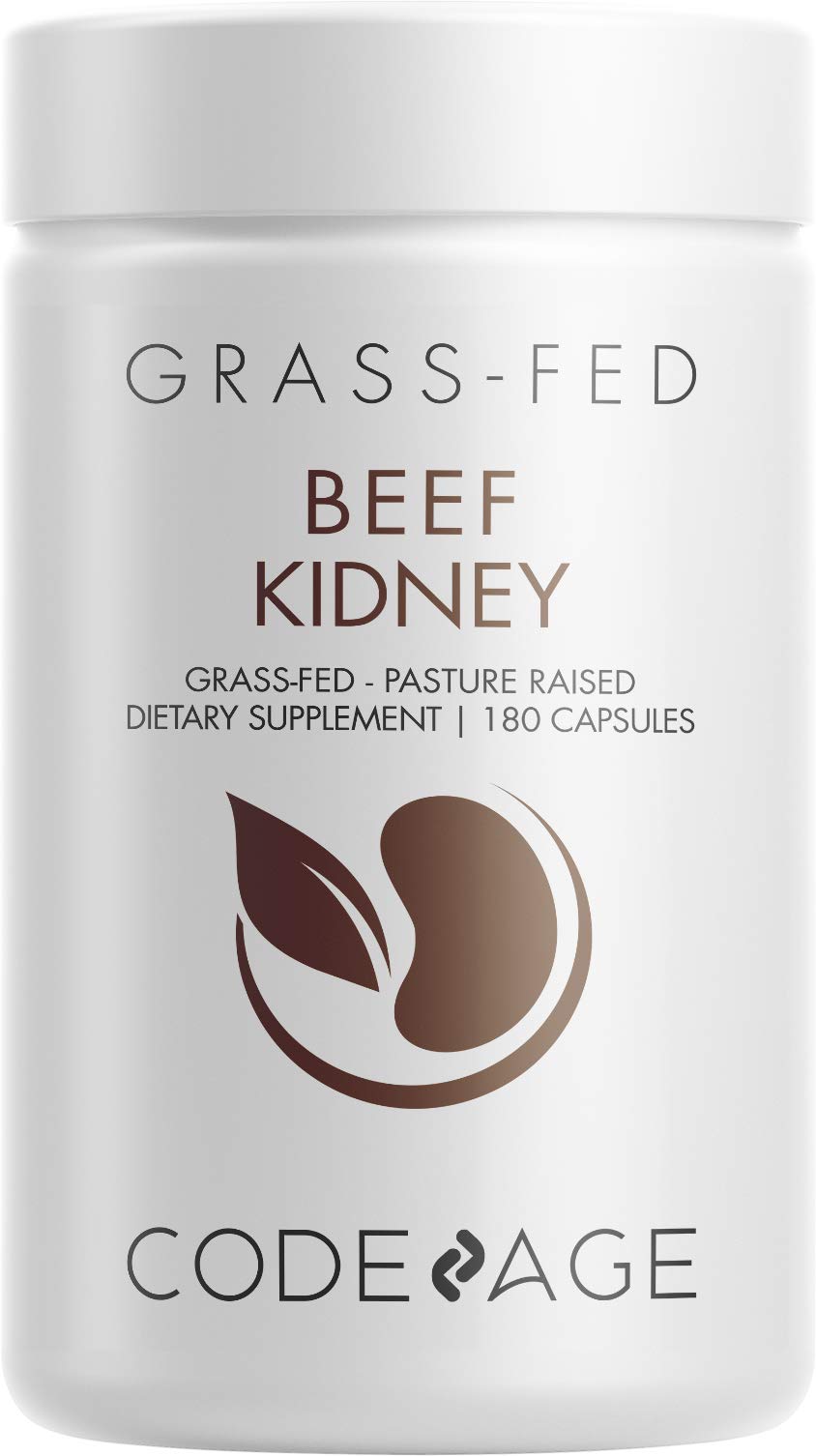 Codeage Grass Fed Beef Kidney Supplement - Freeze Dried, Non-Defatted, Desiccated Beef Kidney Glandulars Nutrition Bovine Pills – Pasture Raised Beef Vitamins for Kidney - Non-GMO -180 Capsules
