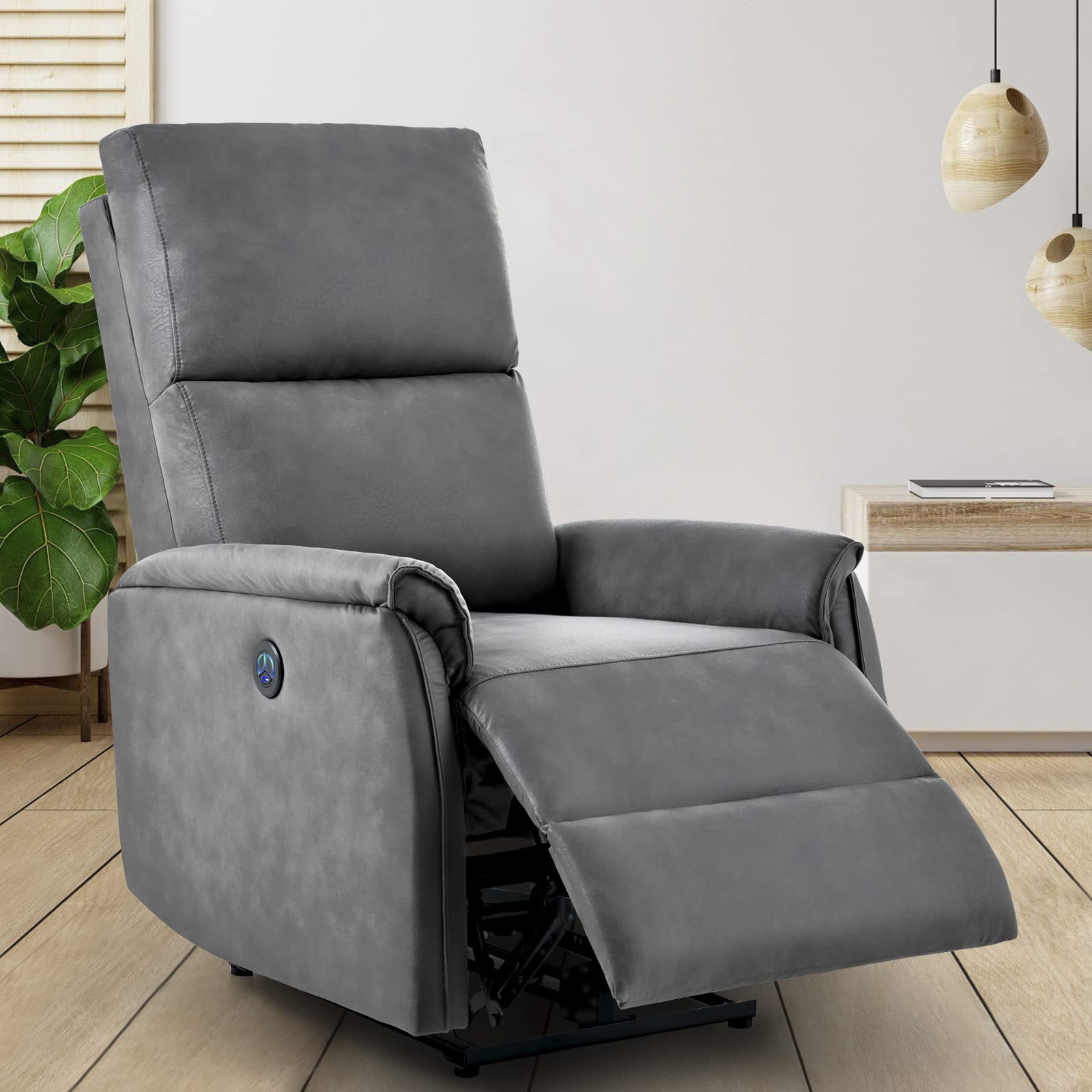 Electric Power Recliner Chair, Small Recliners on Clearance, Living Room Single Sofa Seat Chair,Home Theater Seating with USB Port, Thick Back Cushion,Ergonomic Lounge Chair for Small Spaces