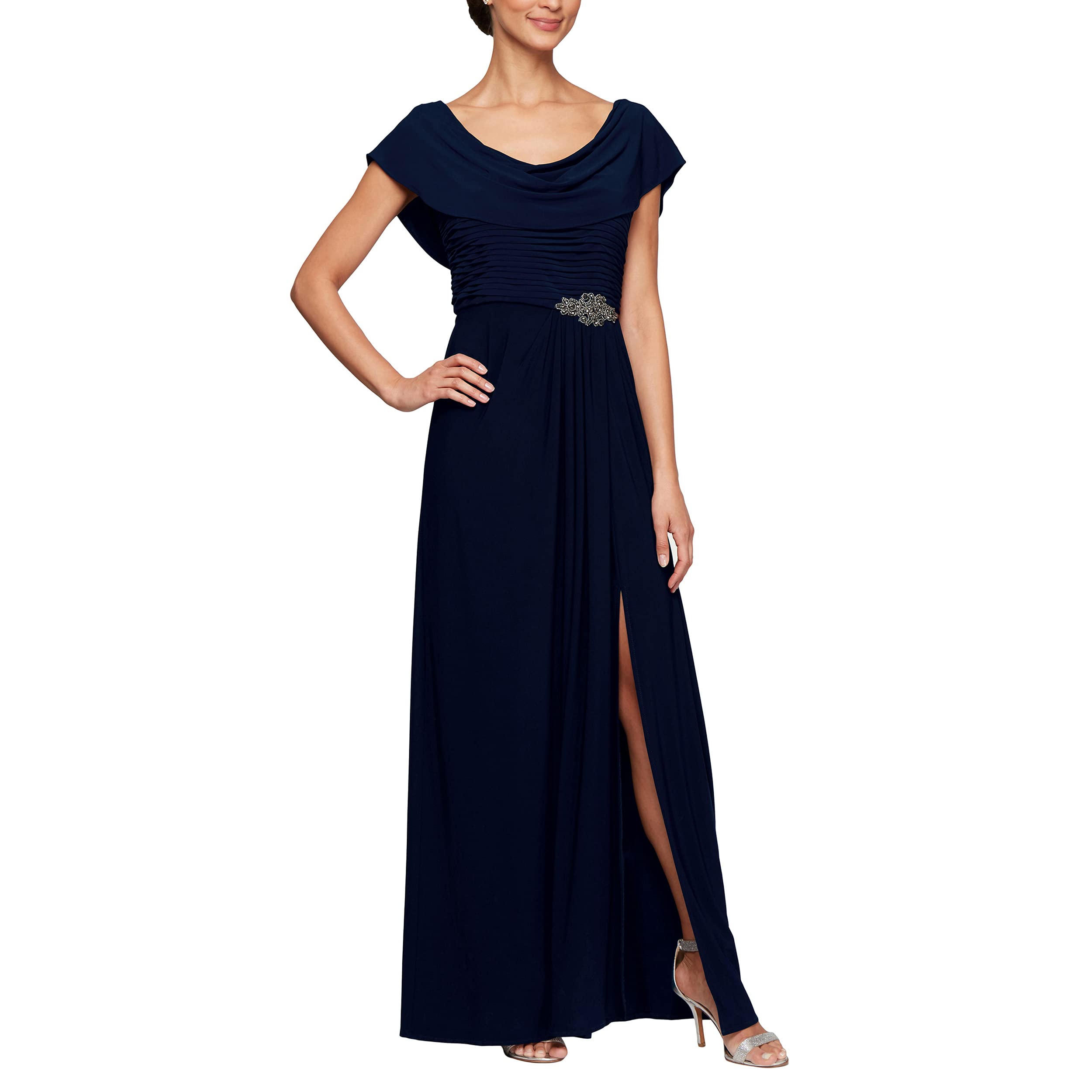 Women's Long Cowl Neck A-line Dress