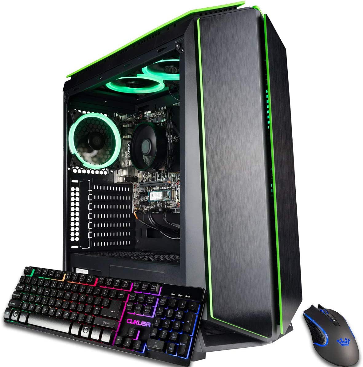 CUK Mantis Custom Gaming PC (AMD Ryzen 3 3200G, 16GB DDR4 RAM, 512GB NVMe SSD, 500W PSU, No OS)