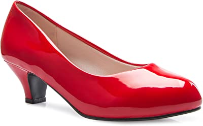 Women's Classic Closed Toe Kitten Heel Pumps | Dress, Work, Party Low Heeled