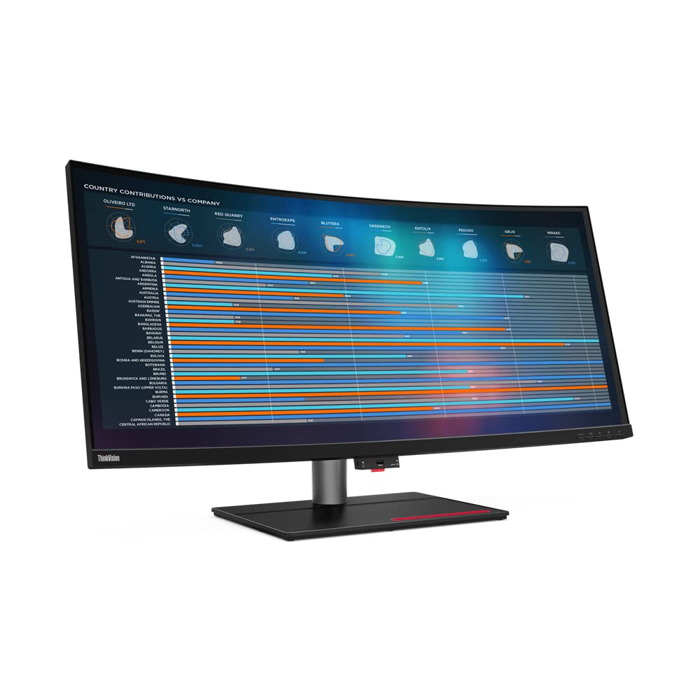 Lenovo ThinkVision P40w-20 39.7" WUHD Curved Screen WLED LCD Monitor - 21:9 - Raven Black - 40" Class - in-Plane Switching (IPS) Technology - 5120 x 2160-1.07 Billion Colors - 300 Nit Typi