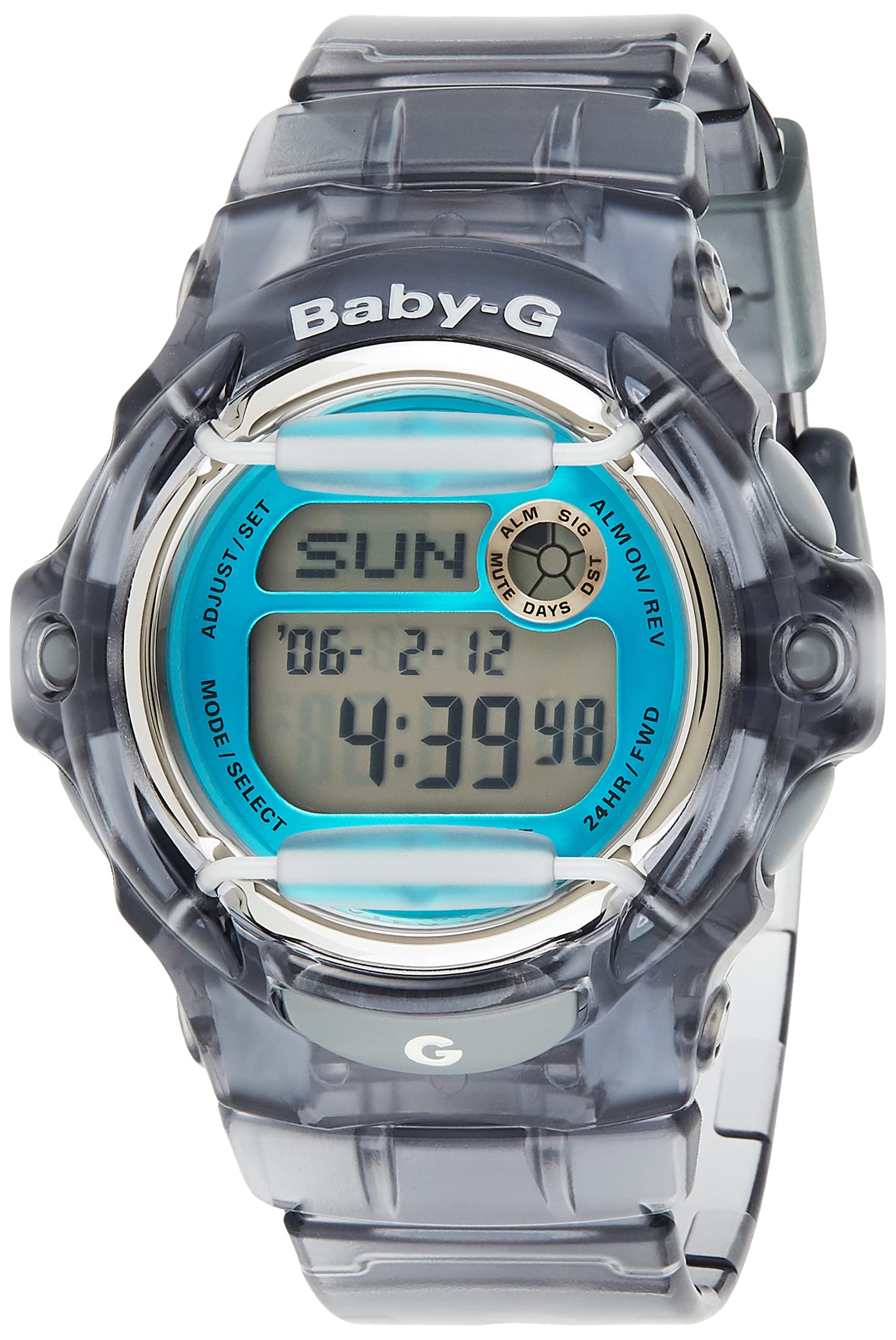 Baby-G BG169R-8B Face Protector Ion-Plated Metal Grey Blue Watch Digital