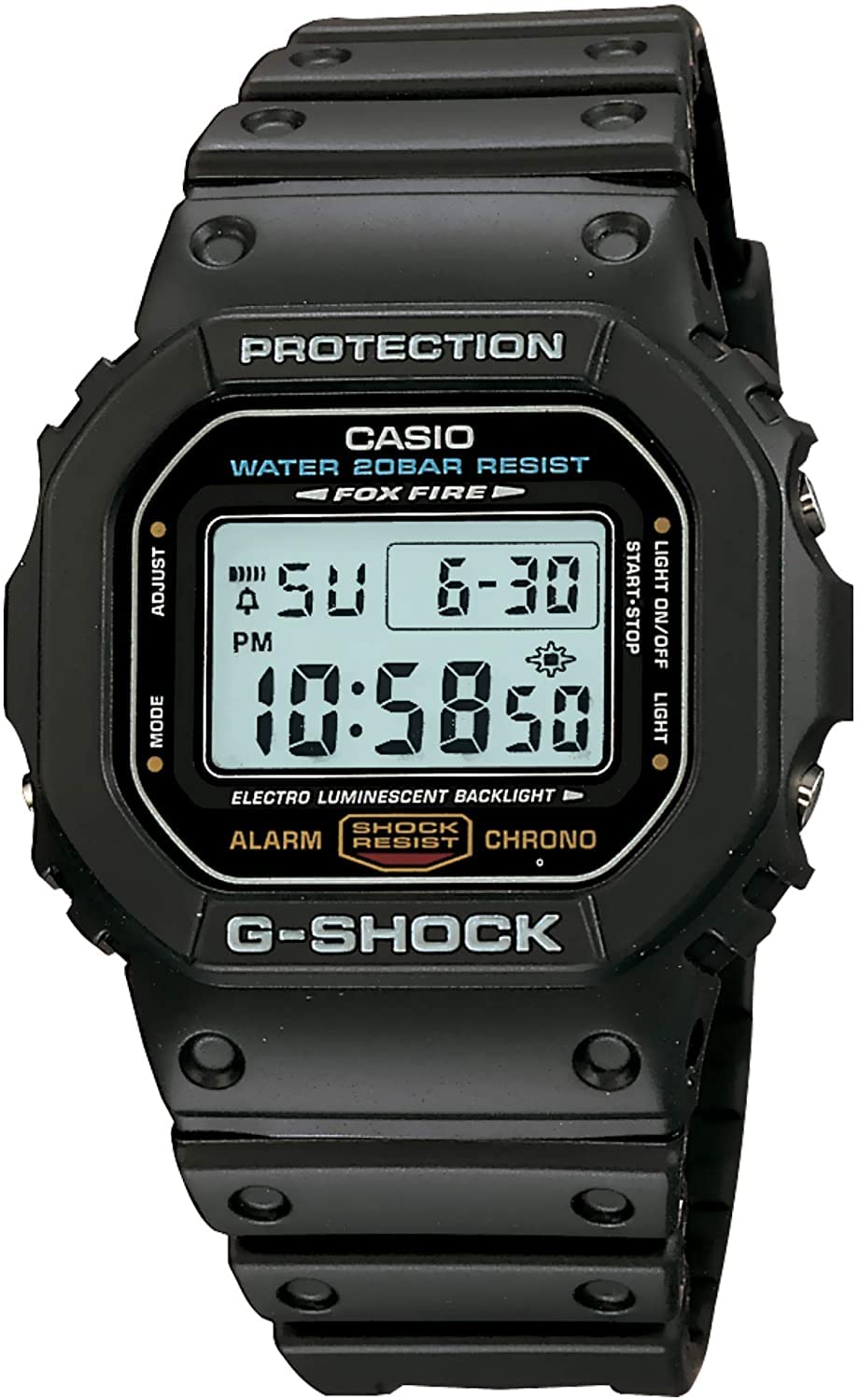 Men's G-Shock Quartz Watch with Resin Strap, Black, 20 (Model: DW5600E-1V)
