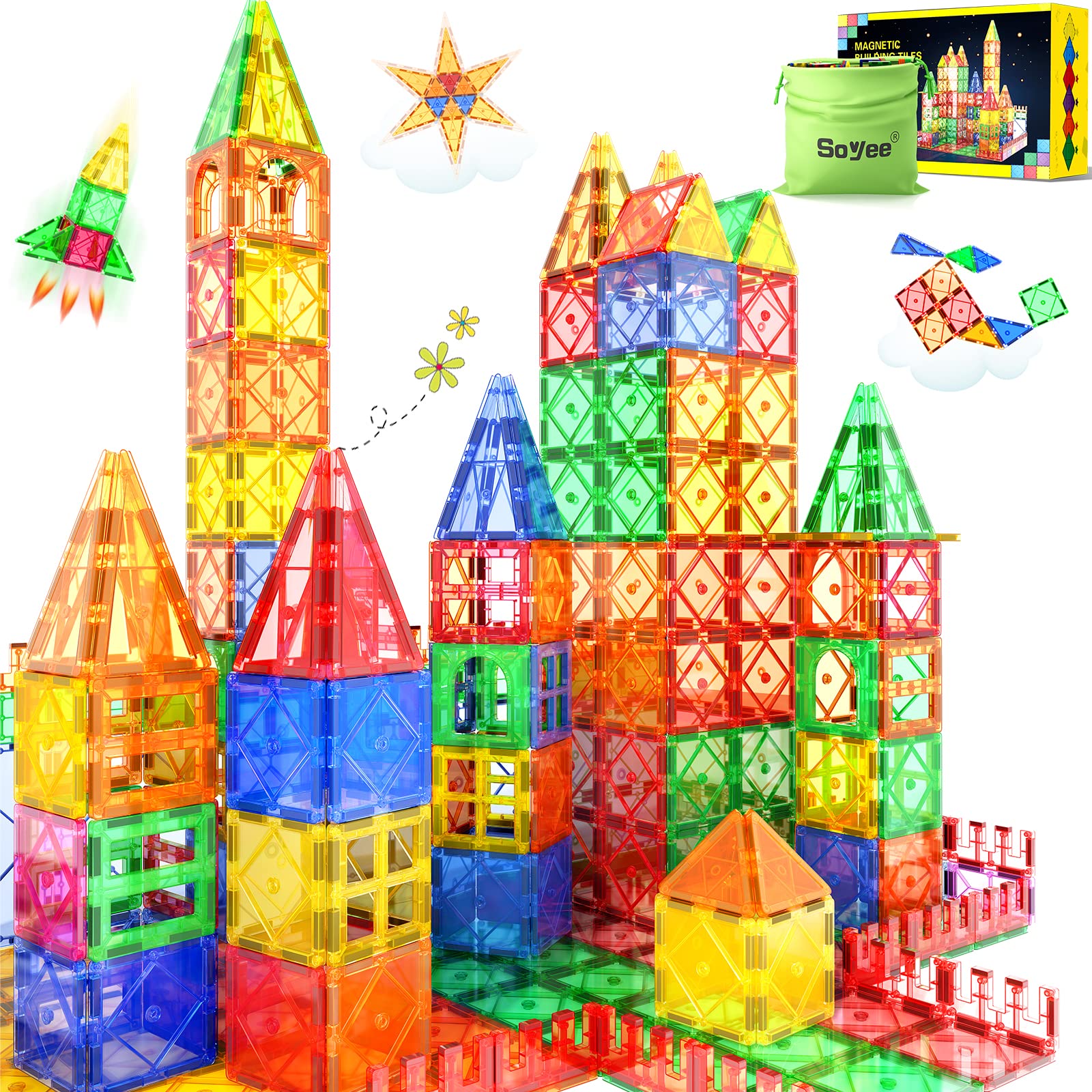 Magnet Toys for 3 Year Old Boys and Girls Magnetic Tiles Building Blocks STEM Learning Toys Montessori Toys for Toddlers Kids