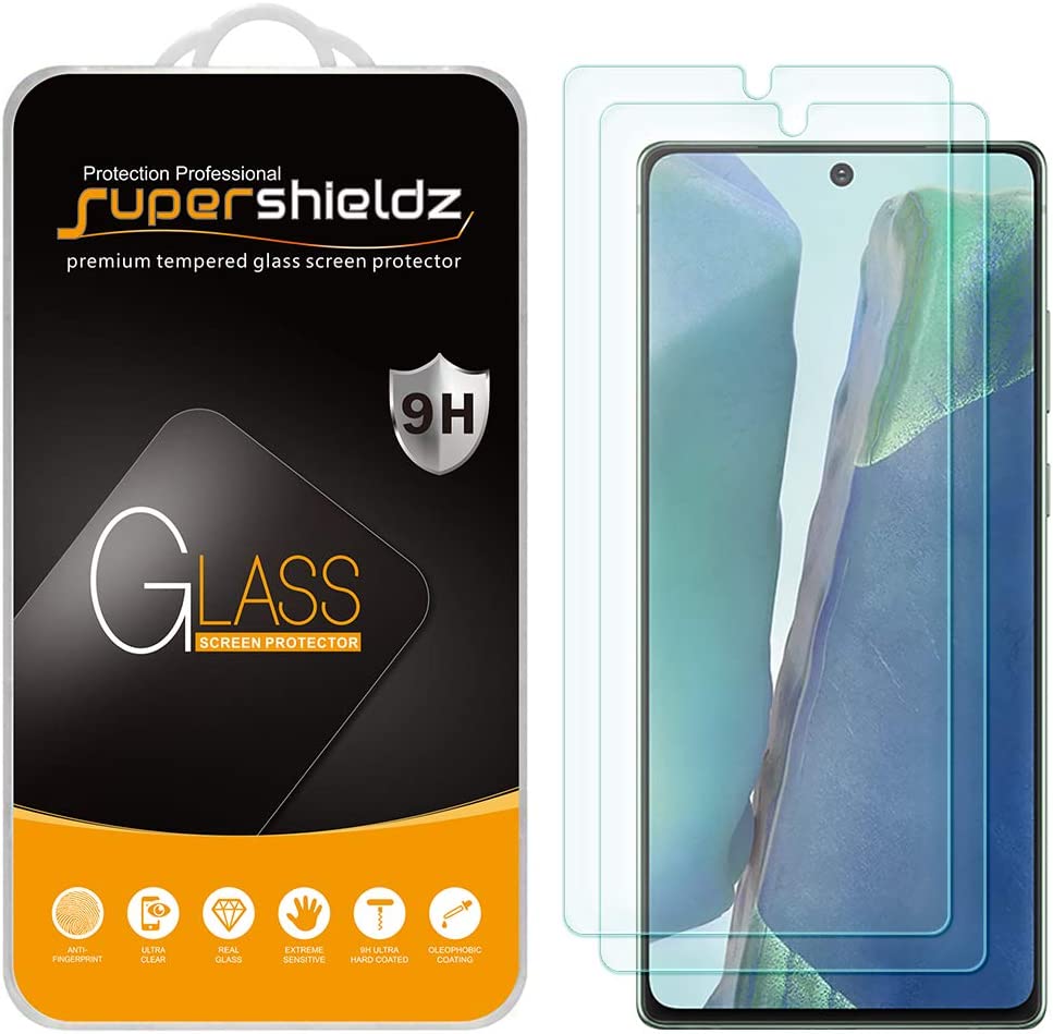         (2 Pack) Supershieldz Designed for Samsung Galaxy Note 20 5G Tempered Glass Screen Protector, Anti Scratch, Bubble Free       