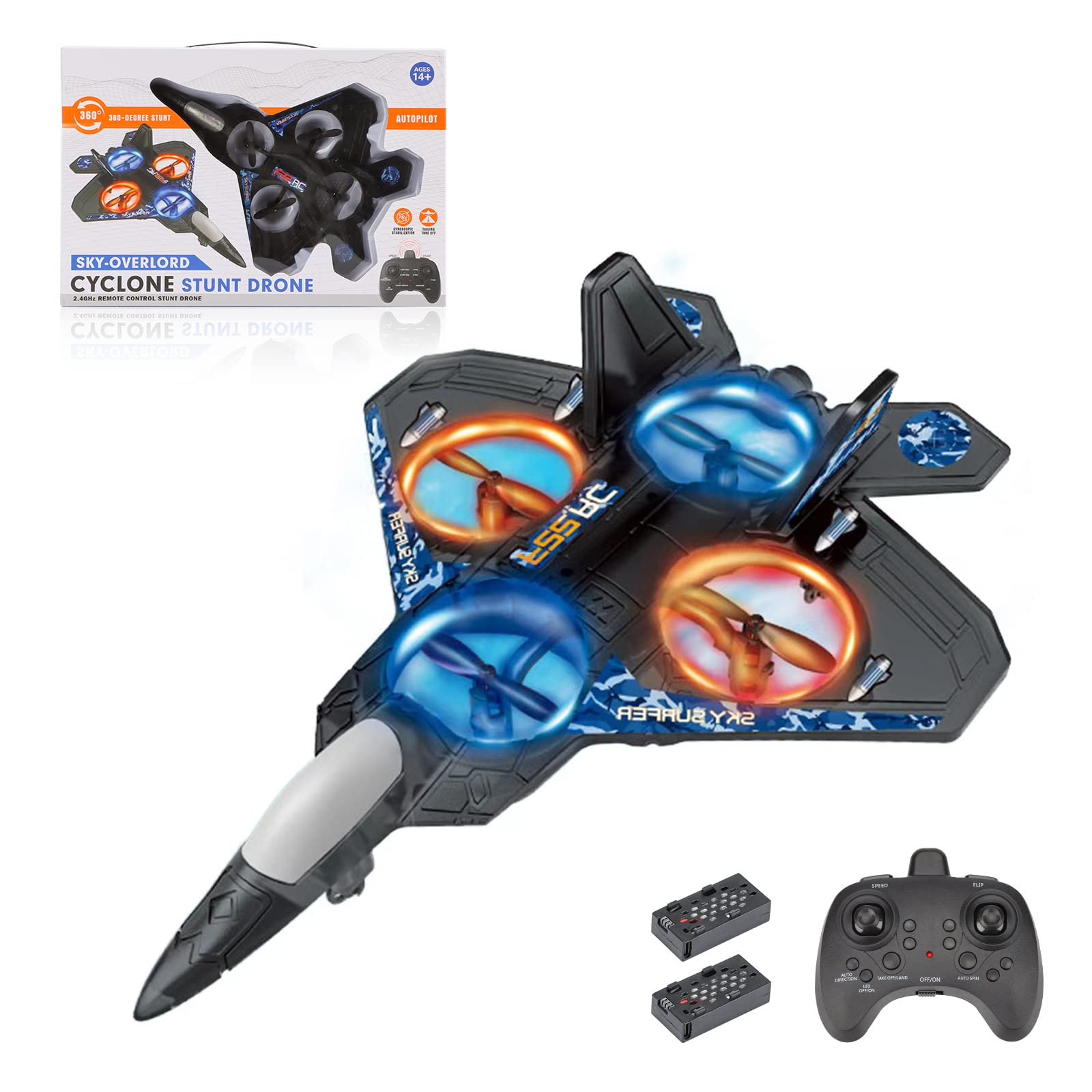 F.U.Fitrota Drone for Kids, with Colorful LED Lights, Remote Control Planes, for Kids 8-12 Toy Gift