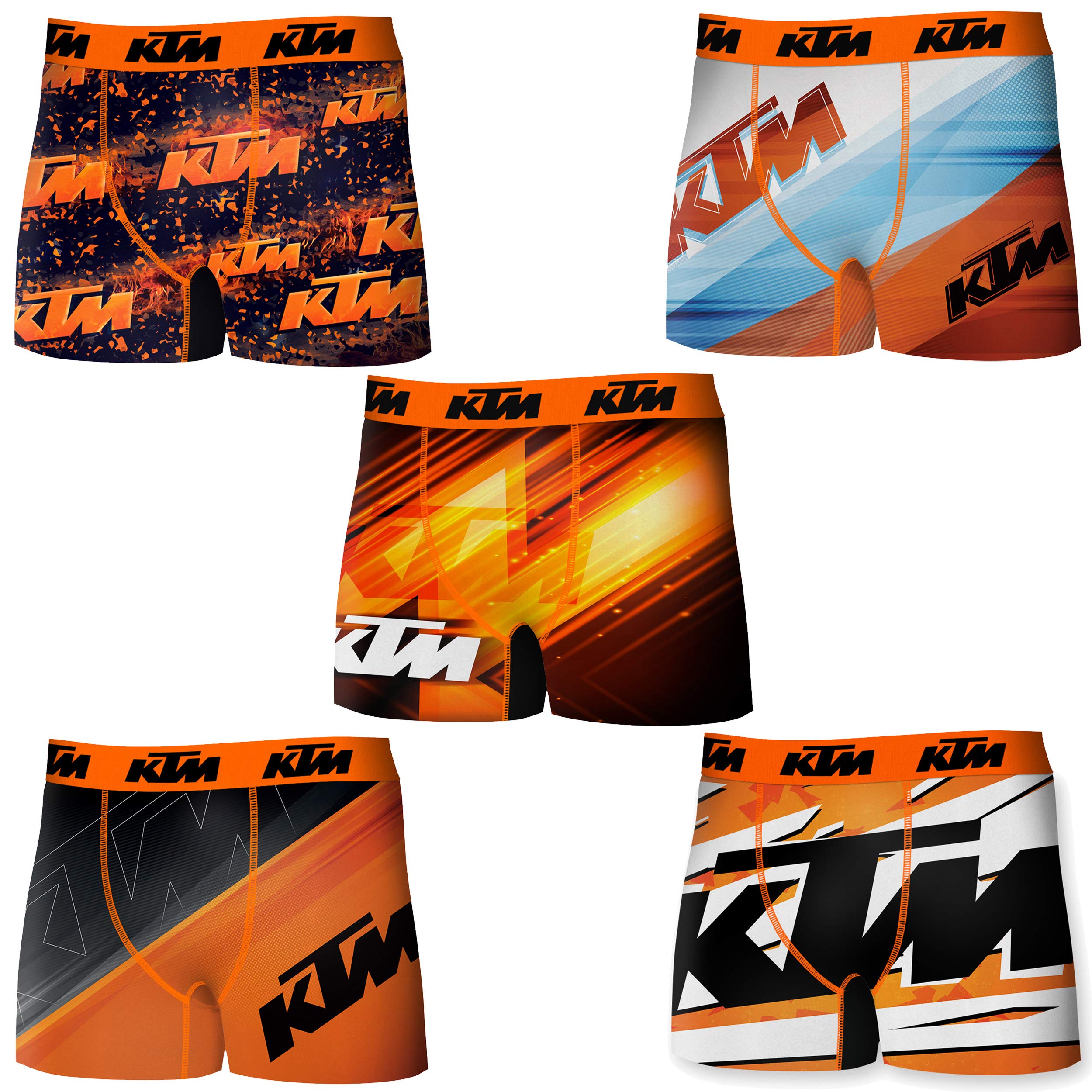 KTM 5 pcs Boxer Brief Made in Microfiber (92% Polyester - 8% Elastane) - Multicolor
