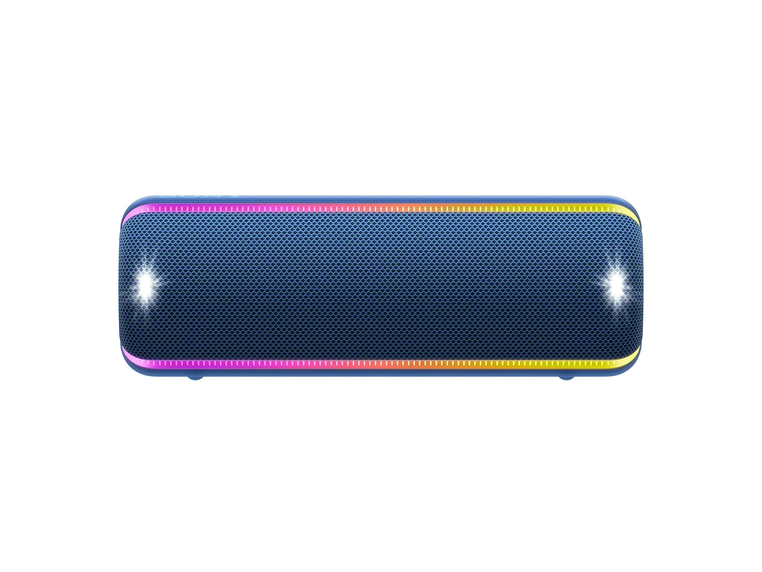 Sony SRS-XB32 Portable Bluetooth Speaker: Compact Wireless Party Speaker with Multicolor Lights and Flashing Strobe - Loud Audio for Phone Calls -Waterproof and Shockproof Bluetooth Speakers - Blue