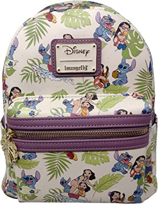 Disney Lilo and Stitch Allover Print Womens Double Strap Shoulder Bag Purse