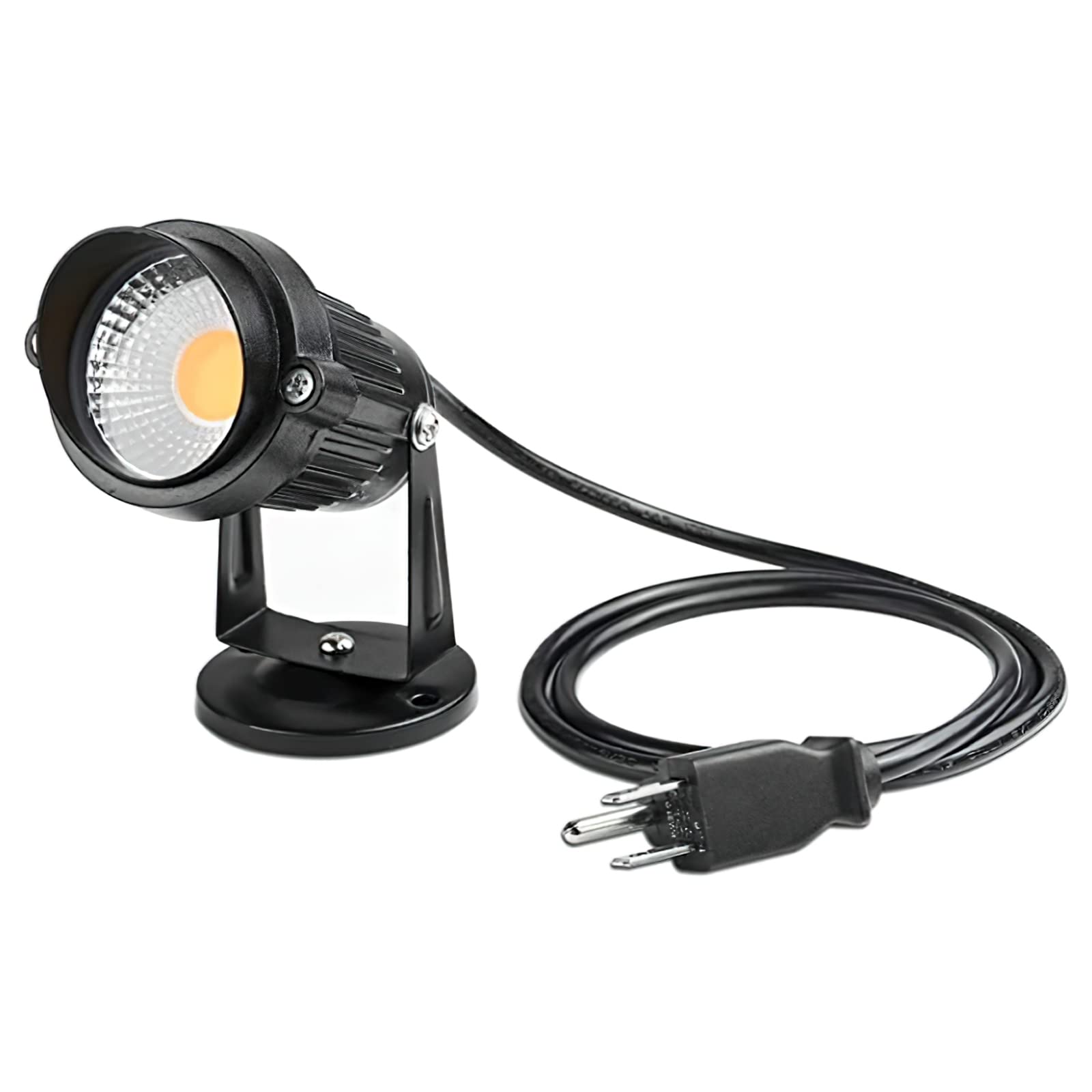 Lemonbest LED Landscape Up Down Light 5W White LED Decorative Spotlight Lamp 110V with Plug for Indoor Outdoor Yard Step Wall Lighting (Warm White)（NO Spike