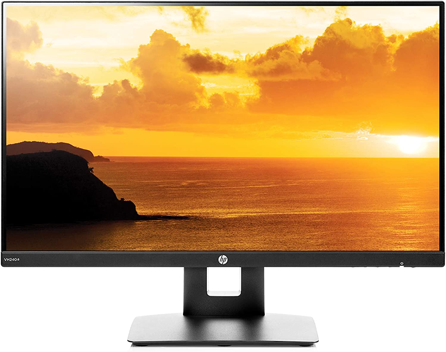         HP VH240a 23.8-Inch Full HD 1080p IPS LED Monitor with Built-In Speakers and VESA Mounting, Rotating Portrait &amp; Landscape, Tilt, and HDMI &amp; VGA Ports (1KL30AA) - Black       