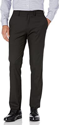 Men's Shadow Check Stretch Slim Fit Dress Pant
