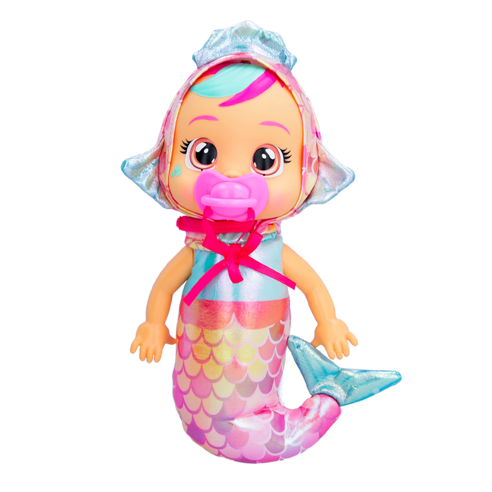 Cry Babies Tiny Cuddles Mermaids Melody - 9 inch Baby Doll, Cries Real Tears, Metallic Mermaid Themed Pajamas