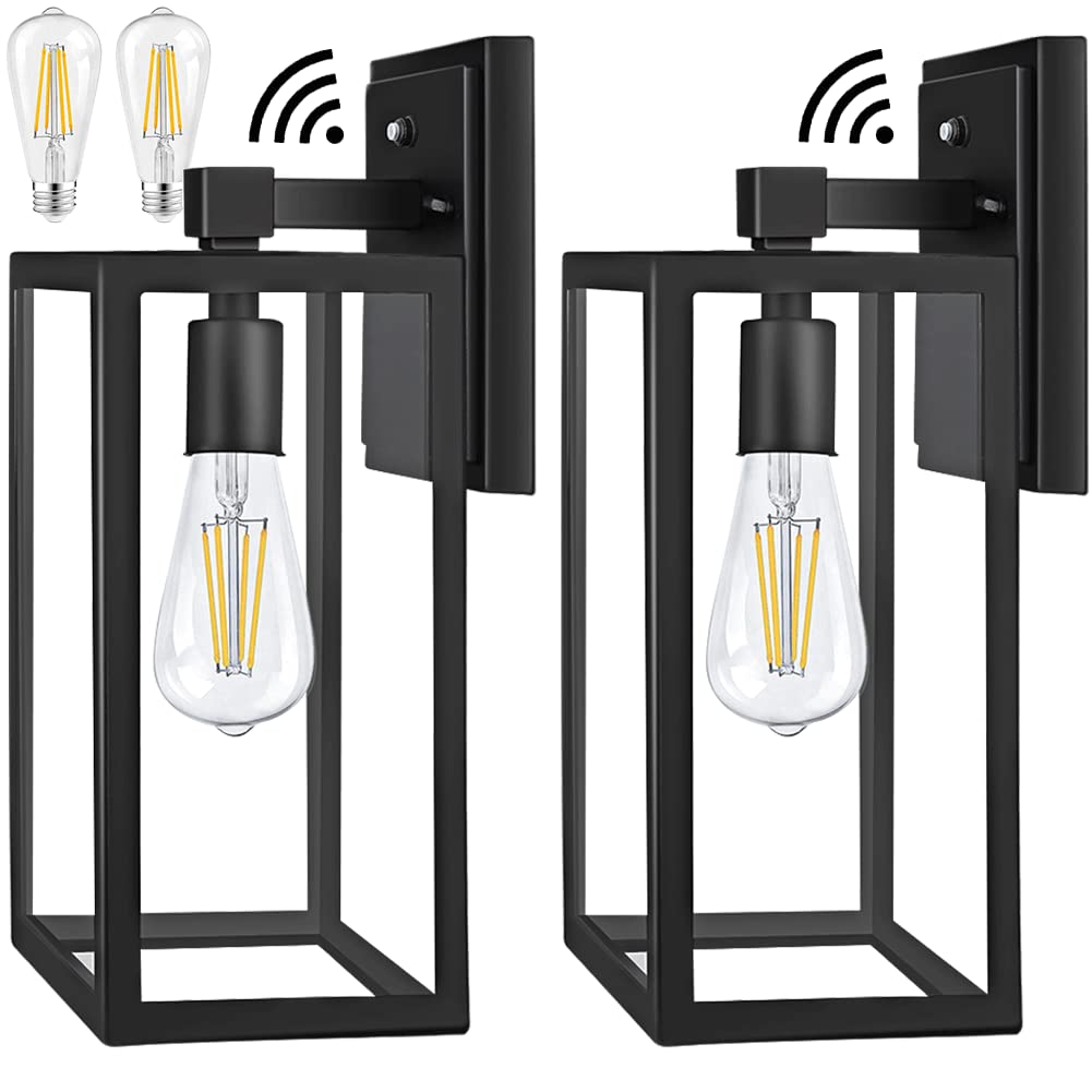 Dusk to Dawn Outdoor Light Fixtures Wall Mount, Sensor Porch Lights, Anti-Rust Wall Light, Exterior Wall Sconce Lighting, Wall Lamp, Waterproof Wall Lantern for Doorway, Garage, 2-PACK (Bulb Included)