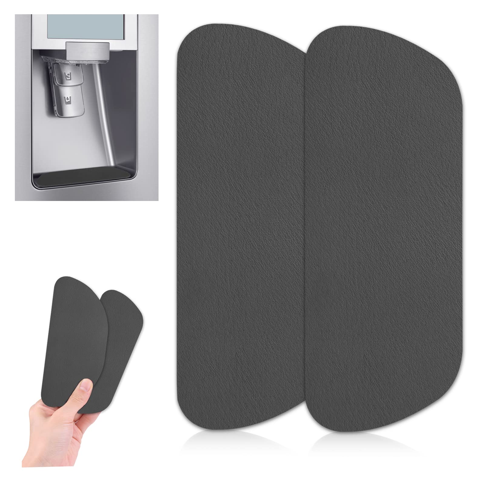 Refrigerator Drip Tray,Cuttable Fast Absorbent Drip Tray, Refrigerator Drip Catcher Hide Stain,Mini Fridge Drip Tray For Refrigerator Water Dispenser,Quick Dry Water Drip Pads(2Pcs,Grey,Rectangular)