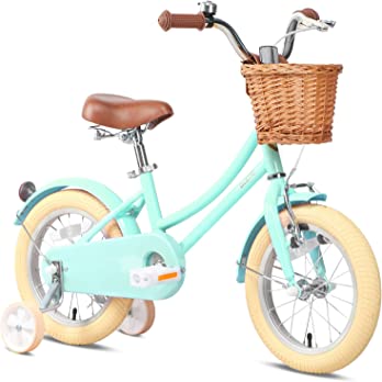          Glerc Girls Bike with Basket for 2-12 Years Old Kids, 12 14 16 20 Inch with Bell and Training Wheels, Multiple Colors        