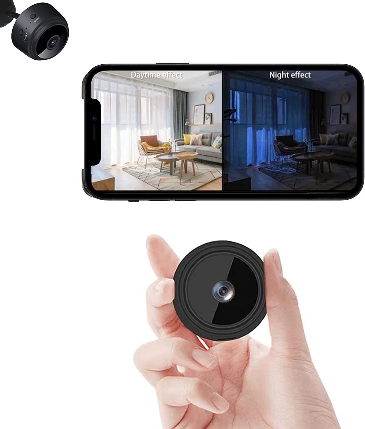 Jukllezan Mini Spy Camera Wireless WiFi Hidden Camera 1080P Full Hidden Camera with Night Vision and Motion Detection Security Nanny Camera for Home Outdoor Office