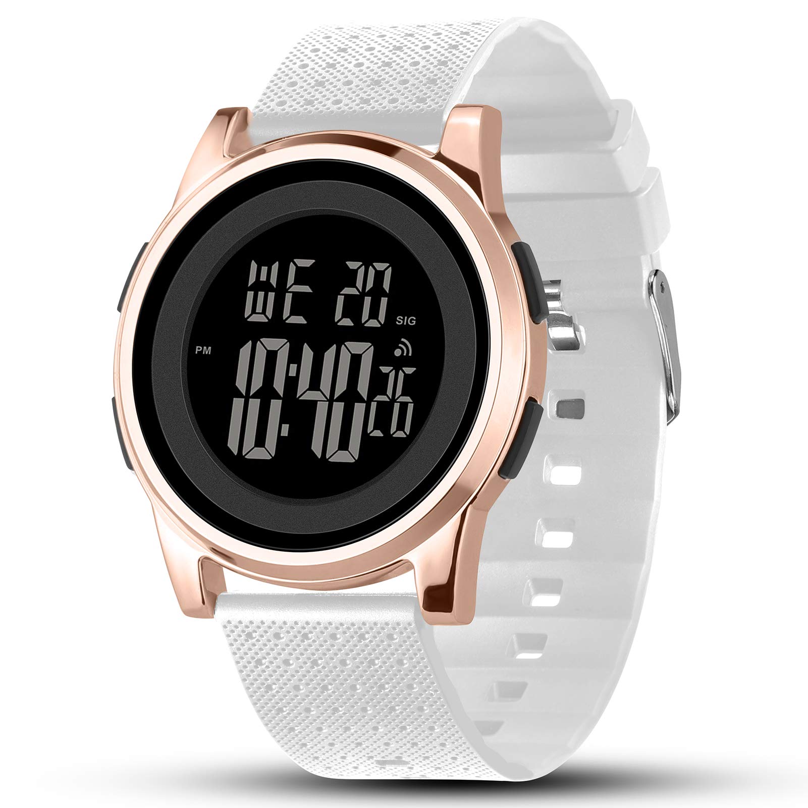 Mens Watch Ultra-Thin Digital Sports Watch Waterproof Stainless Steel Fashion Wrist Watch for Men Women