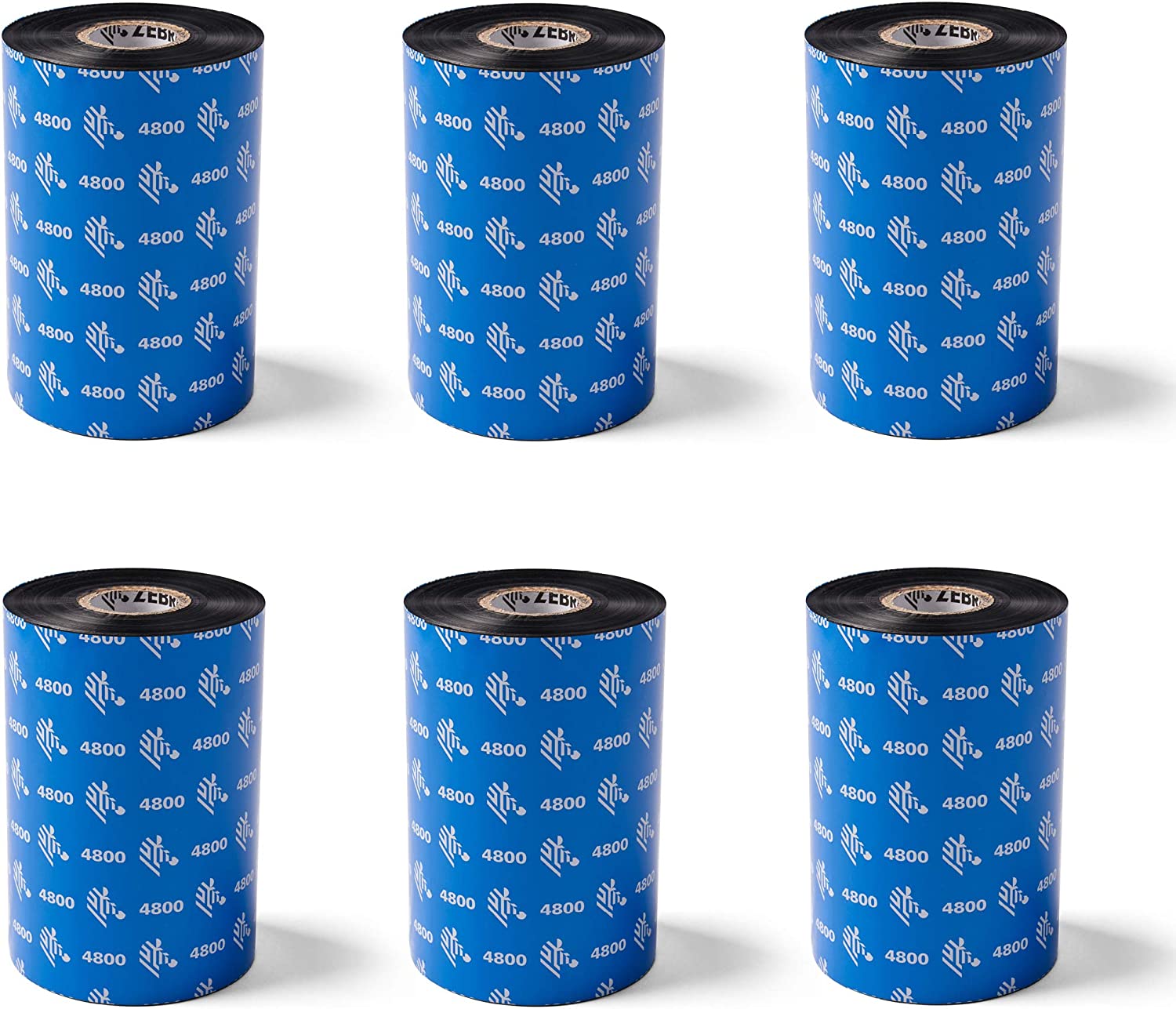         Zebra Premium Black Resin Ribbon for Industrial Thermal Transfer Printers 4.33 in Wide 1476 ft Long 1 in Core 6 Rolls 10031731SP       