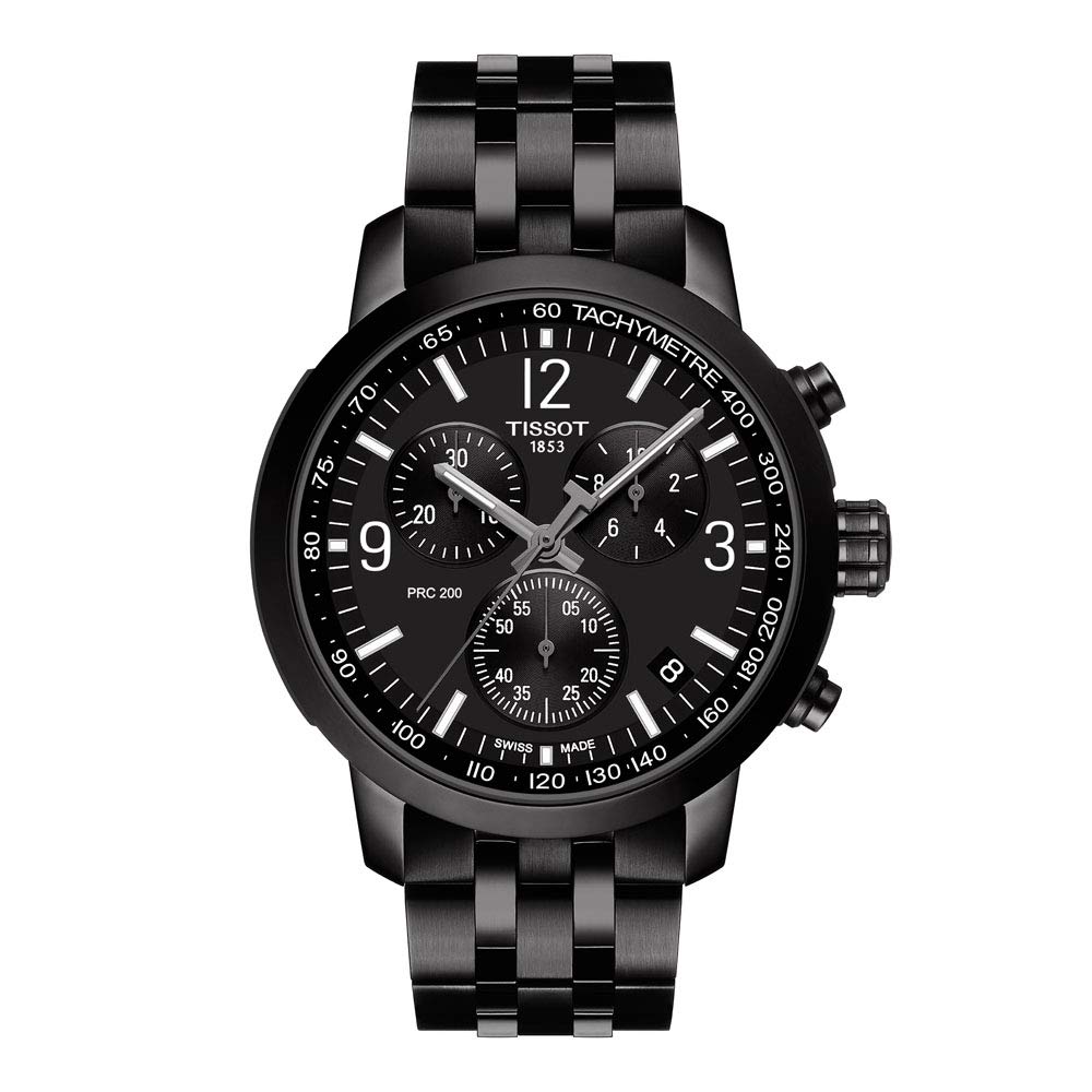 Men's PRC 200 Gent Chr Qua 316L Stainless Steel case with Black PVD Coating Swiss Quartz
