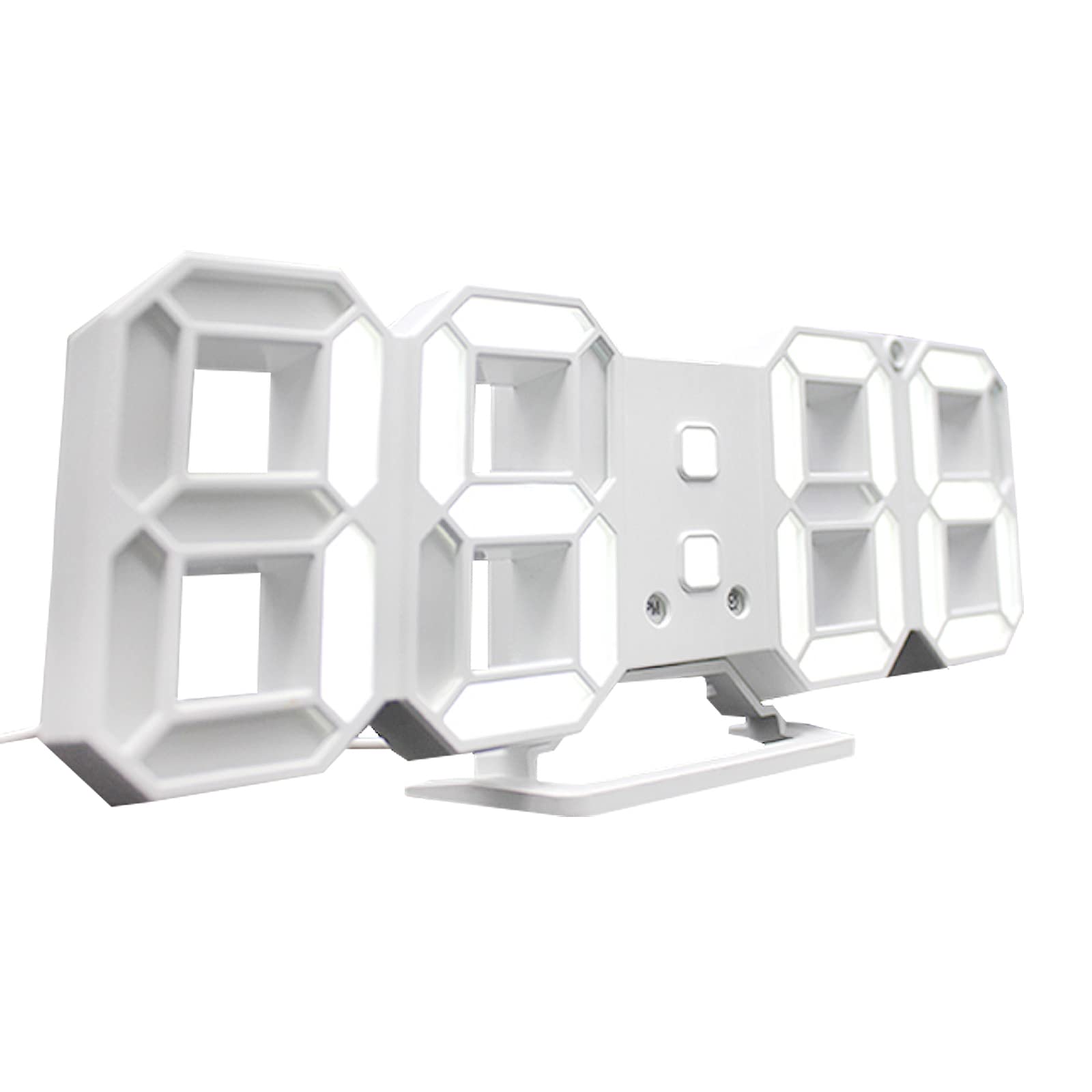 3D LED Wall Clock 9.5” Digital Timer Nightlight Watch Alarm Clock for Warehouse Office Home Living Room,12/24 Hour Display, Brightness to Adjust（9.5INCH）