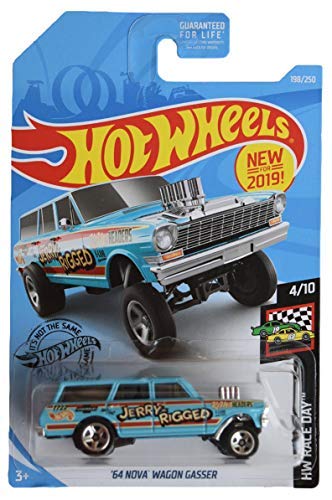 Hot Wheels Race Day 4/10 '64 Nova Wagon Gasser 198/250, Blue