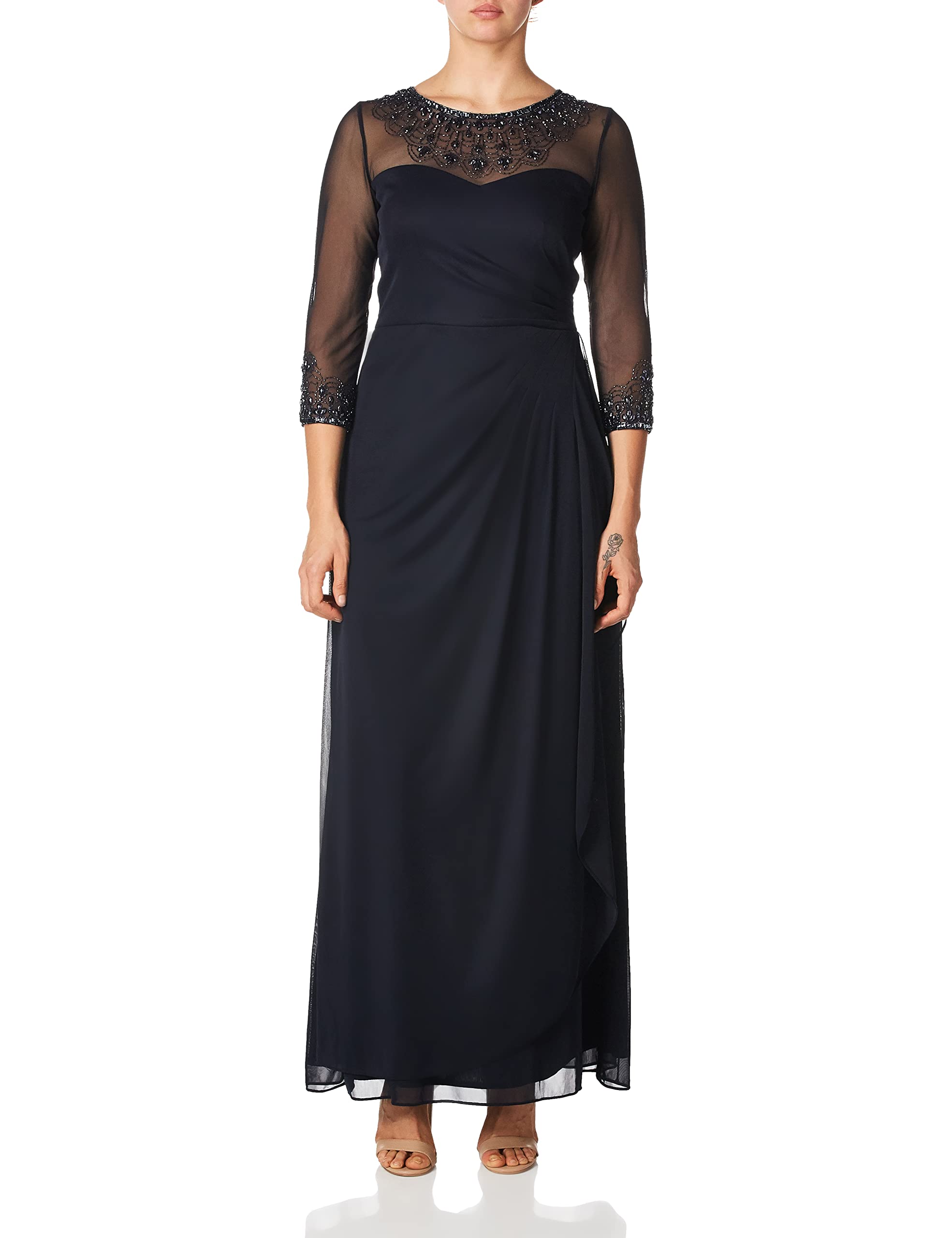 Women's Long A-line Sweetheart Neck Dress (Petite and Regular Sizes)