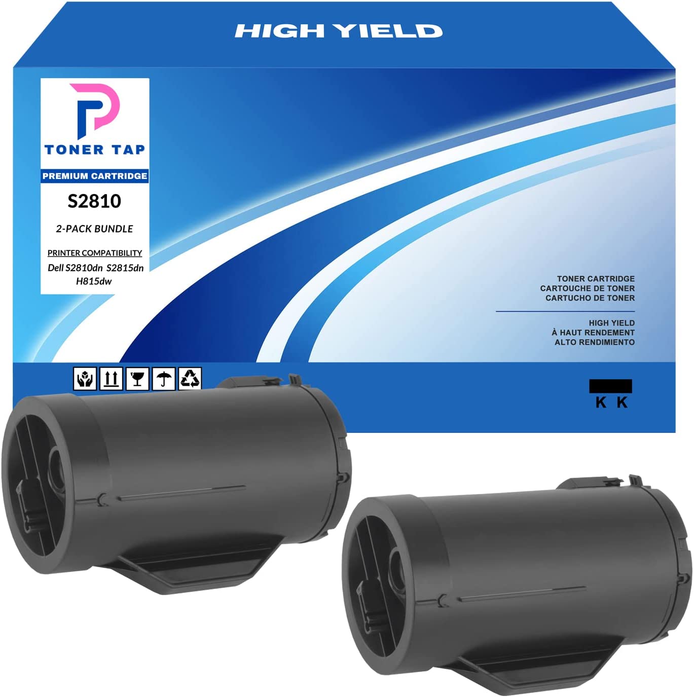         Toner Tap High Yield for Dell S2810dn S2815dn H815dw (2-Pack Bundle) 47GMH 593-BBMF Compatible Replacement Cartridges       