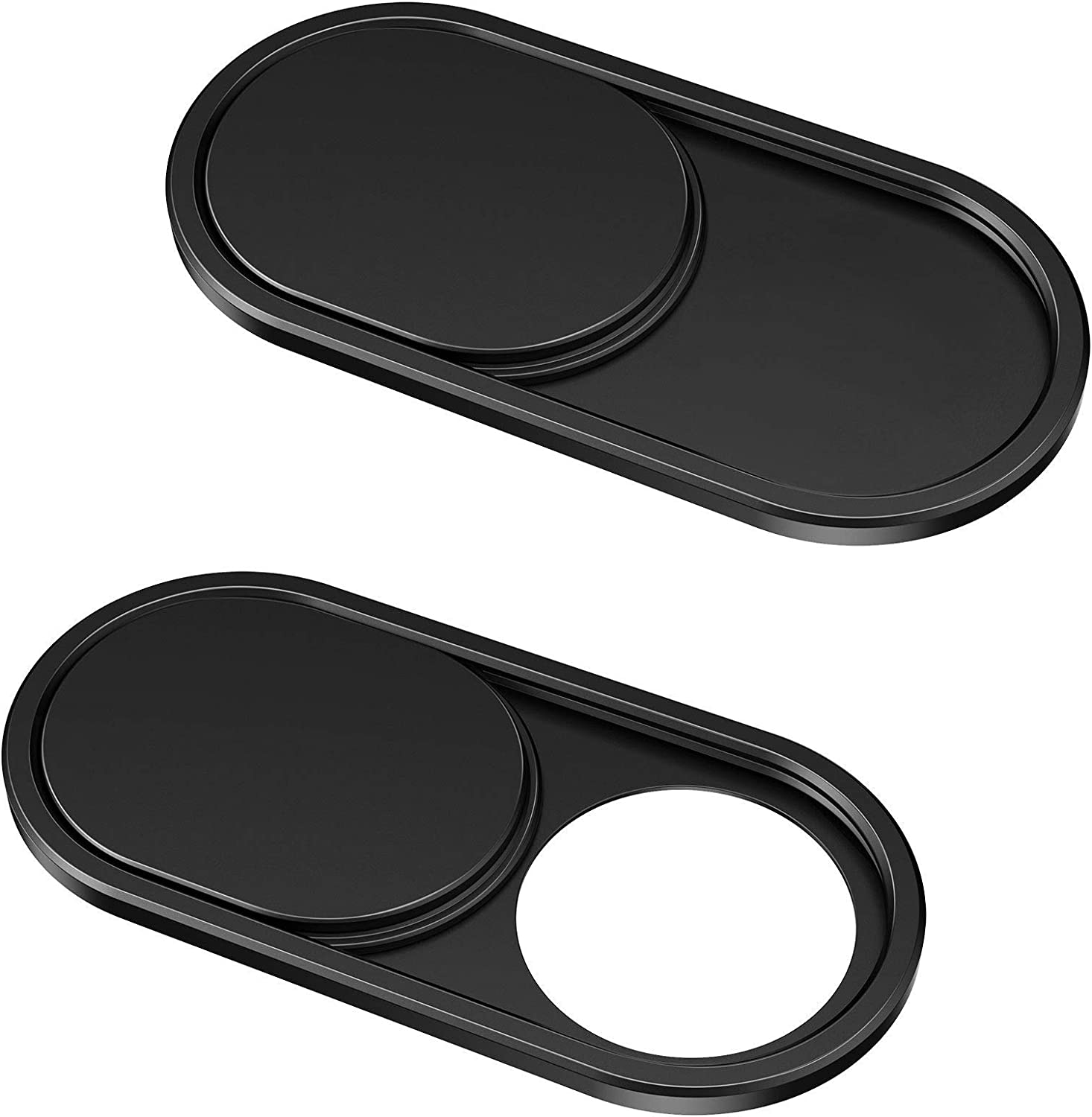         CloudValley Webcam Cover Slide[2-Pack], 0.023 Inch Ultra-Thin Metal Web Camera Cover for MacBook Pro, iMac, Laptop, PC, iPad Pro, iPhone 8/7/6 Plus, Protect Your Visual Prvacy [Black]       