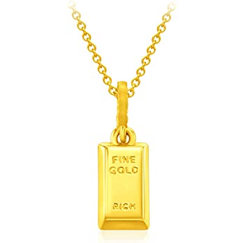          CHOW TAI FOOK 999 Pure 24K Gold Gold & Rich gold bar pendant        