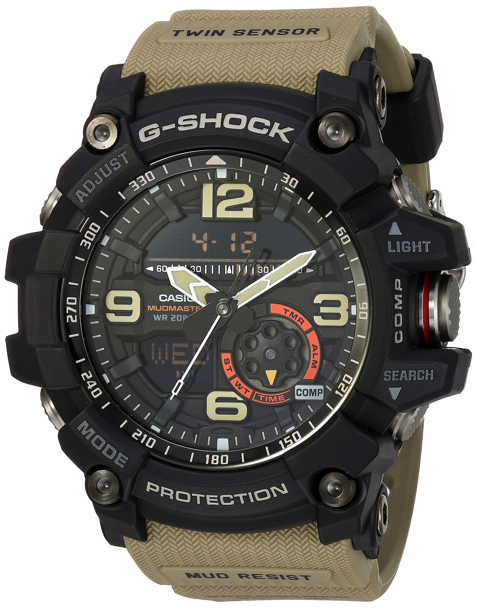 G Shock Quartz Watch with Resin Strap, Beige, 30 (Model: GG1000-1A5)