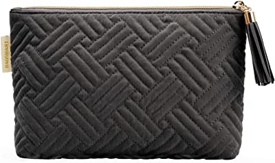 Small Cosmetic Bag, Elegant Roomy Makeup Bags,Great Gifts for Women,Travel Waterproof Toiletry Bag Accessories Organizer Gifts(Black-1pcs)