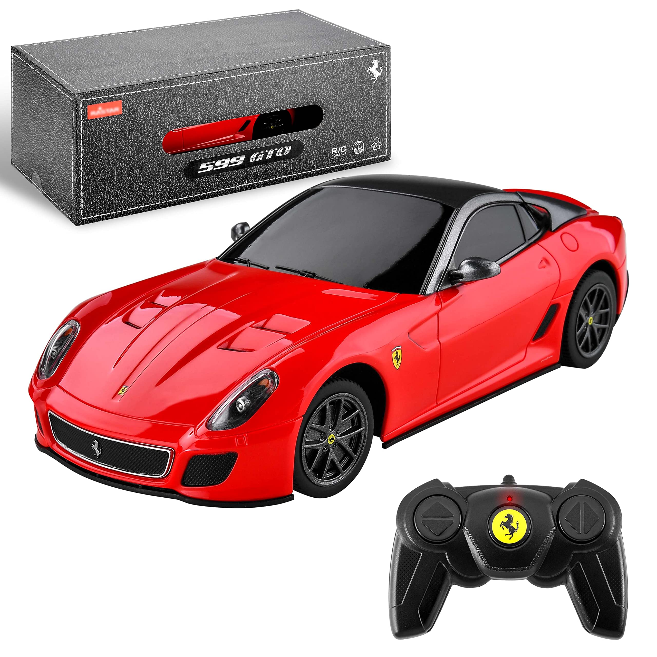 BEZGAR Ferrari Toy Car 1:24 Remote Control Ferrari Race Car, Licensed RC Hobby Model Vehicle Remote Control Car for 8-12 Boys Birthday