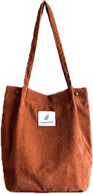 Corduroy Totes Bag Women's Shoulder Handbags Big Capacity Shopping Bag