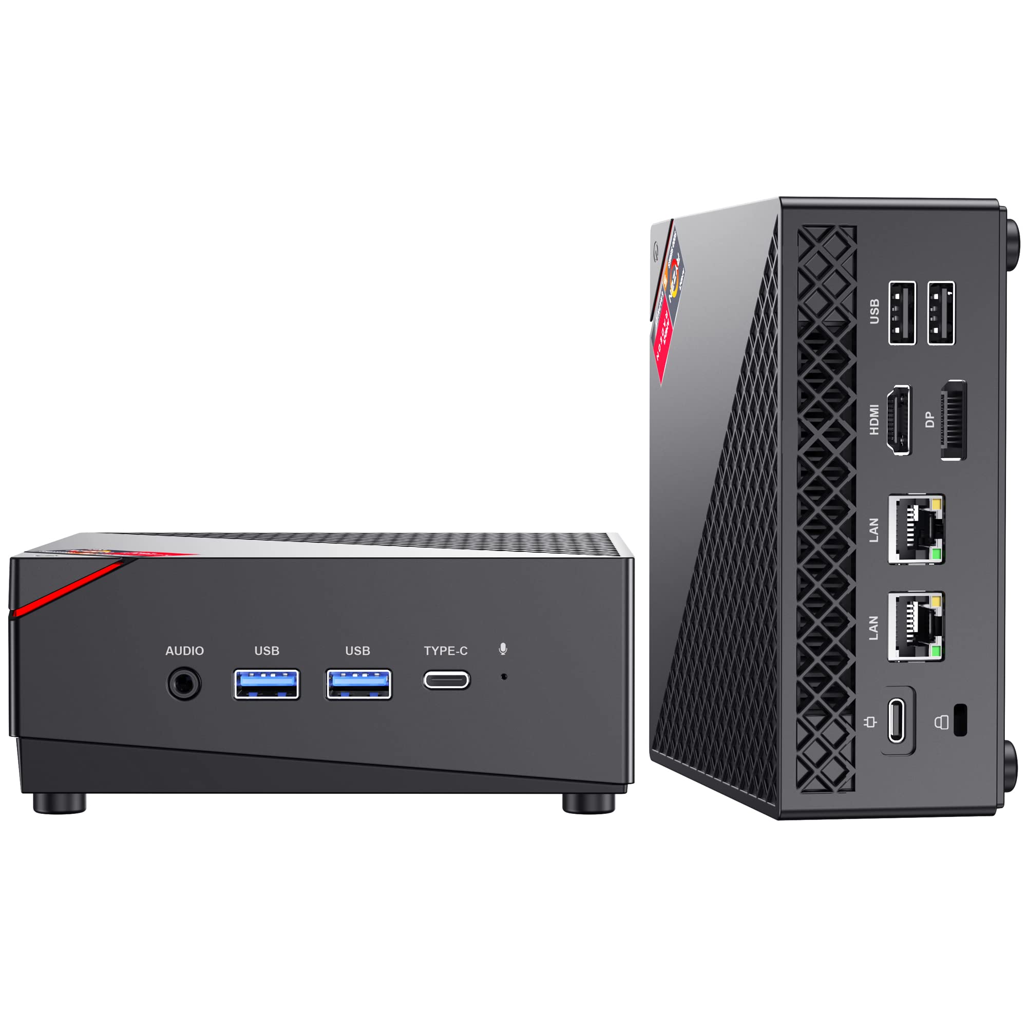 Mini PC, AMD Ryzen 5 5600U(6C/12T, up to 4.2 GHz), Mini Computers Windows 11 Pro 16GB DDR4 RAM 512GB M.2 2280 SSD Graphics 7 Core 1800 MHz, Support 2.5 Inch HDD Dual Ethernet HDMI/Type-C/Wifi5/BT4.2