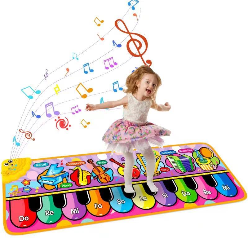 Baby Musical Piano Mats, Kids Musical Toys Child Floor Piano Keyboard Mat, 7 Instrument Sounds Blanket Musical Touch Playmat Game, Early Education Toys Gifts for Toddler Girls Boys Age 1 2 3 4