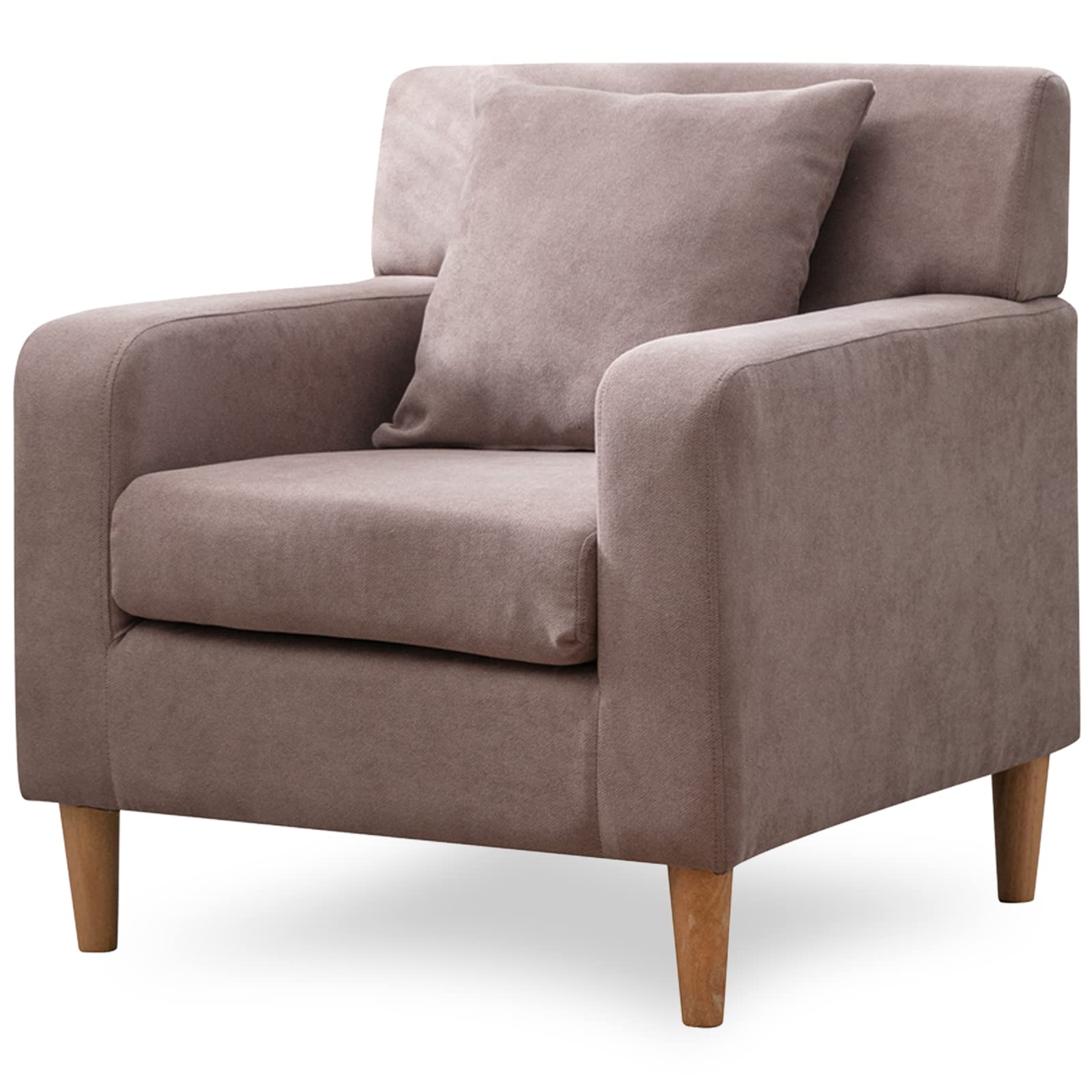 HCHAIRH Accent Chair with Extra Lumbar Support,Single Sofa Chair,Mid Century Modern Fabric Upholstered Comfy Oversized Arm Chair Leisure Chair with Wooden Legs,Living Room Chairs, Reading Chair