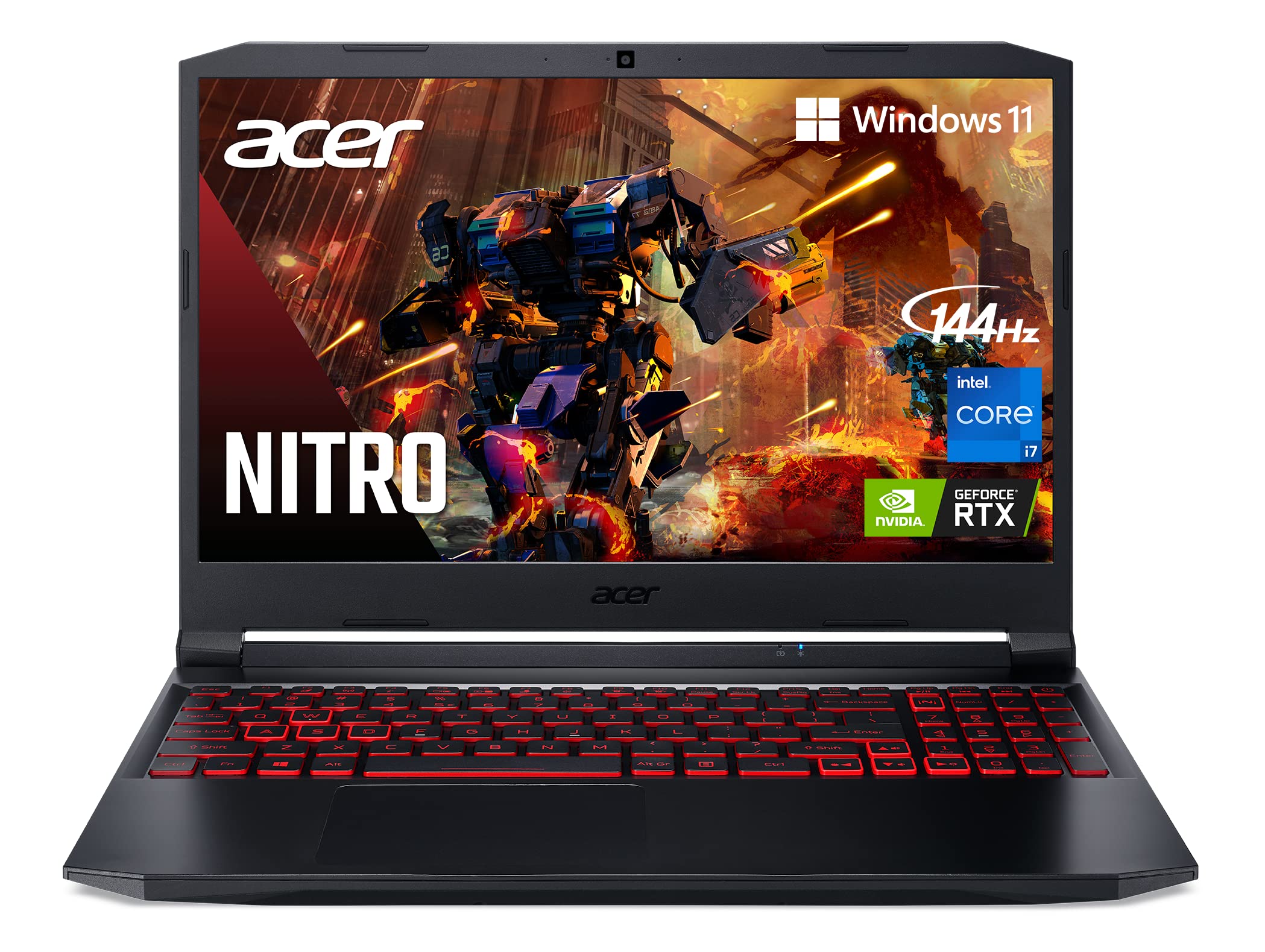 Acer Nitro 5 AN515-57-79TD Gaming Laptop | Intel Core i7-11800H | NVIDIA GeForce RTX 3050 Ti Laptop GPU | 15.6" FHD 144Hz IPS Display | 8GB DDR4 | 512GB NVMe SSD | Killer Wi-Fi 6 | Backlit Keyboard
