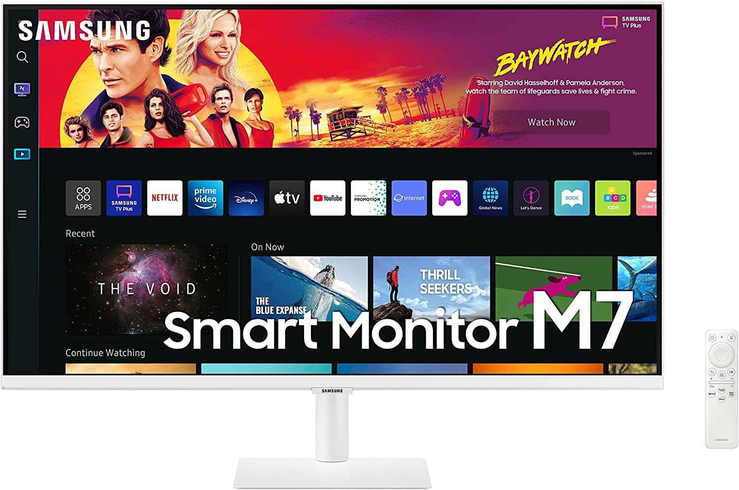         SAMSUNG 32" M70B Series 4K UHD USB-C Smart Monitor &amp; Streaming TV, 4ms, 60Hz, HDR10, Wireless Display, Slimfit Camera, Gaming and IoT Hubs, Alexa Built in, 2022, LS32BM703UNXZA, White 