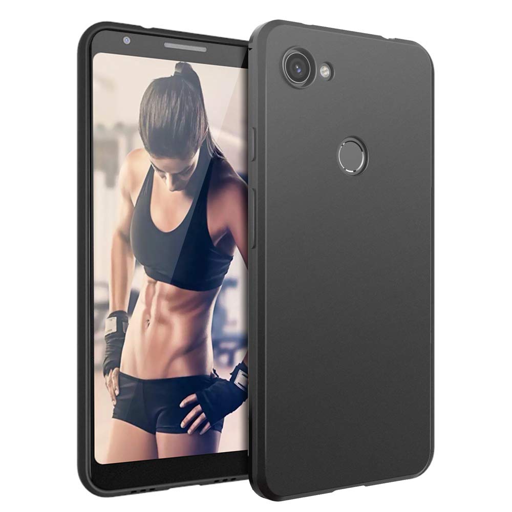 for Google Pixel 3a Silicone Case [Slim Thin] Flexible Soft Skin TPU Gel Scratch Resistant Rubber Shockproof Lightweight Protective Cases Cover for Google Pixel 3a (Matte Black)
