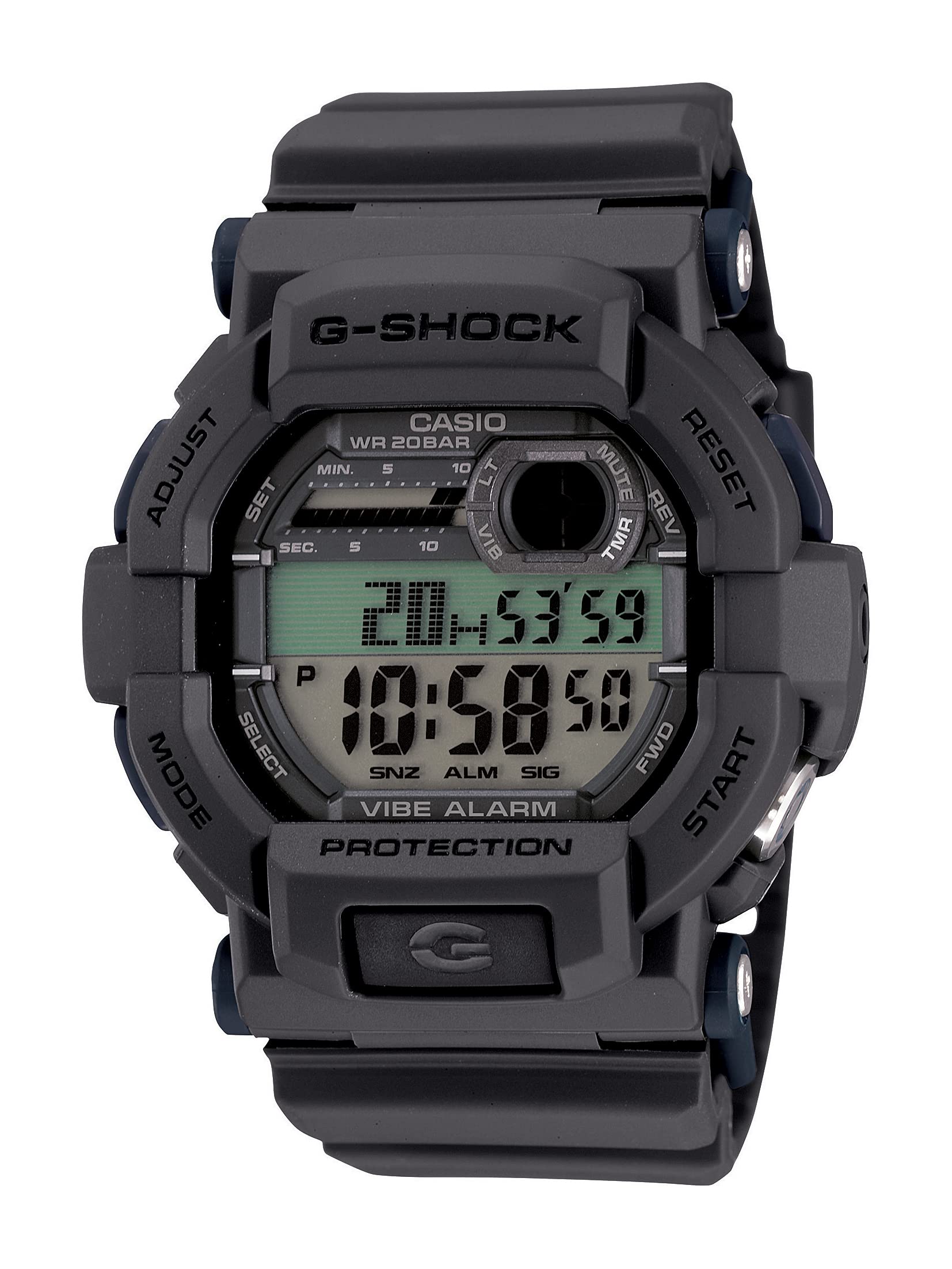 G-Shock Quartz Watch with Resin Strap, Grey, 18 (Model: GD350-8), Black