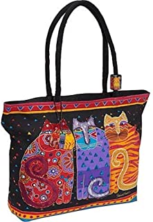 Laurel Burch Shoulder Zipper Top, 19 by 5 by 15-Inch, Feline Friends
