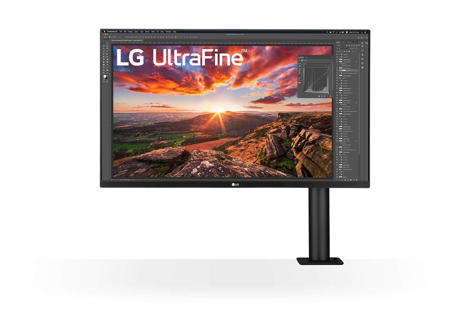 LG 32BN88U-B 31.5” Ergo IPS UHD 4K Ultrafine™ Monitor (3840x2160) with Ergonomic Stand & C-Clamp, USB Type-C™, DCI-P3 95%(Typ.), HDR10 and AMD FreeSync™, Black