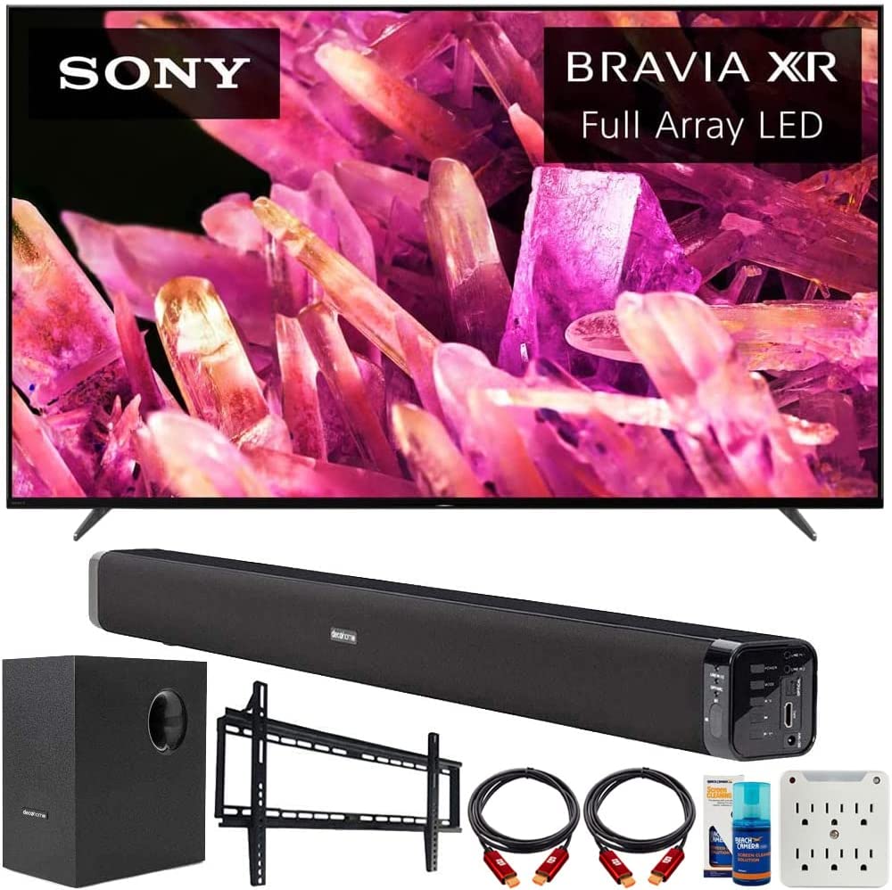         Sony XR55X90K Bravia XR 55" X90K 4K HDR Full Array LED Smart TV (2022 Model) Bundle with Deco Gear Home Theater Soundbar with Subwoofer, Wall Mount Accessory Kit, 6FT 4K HDMI 2.0 Cables an